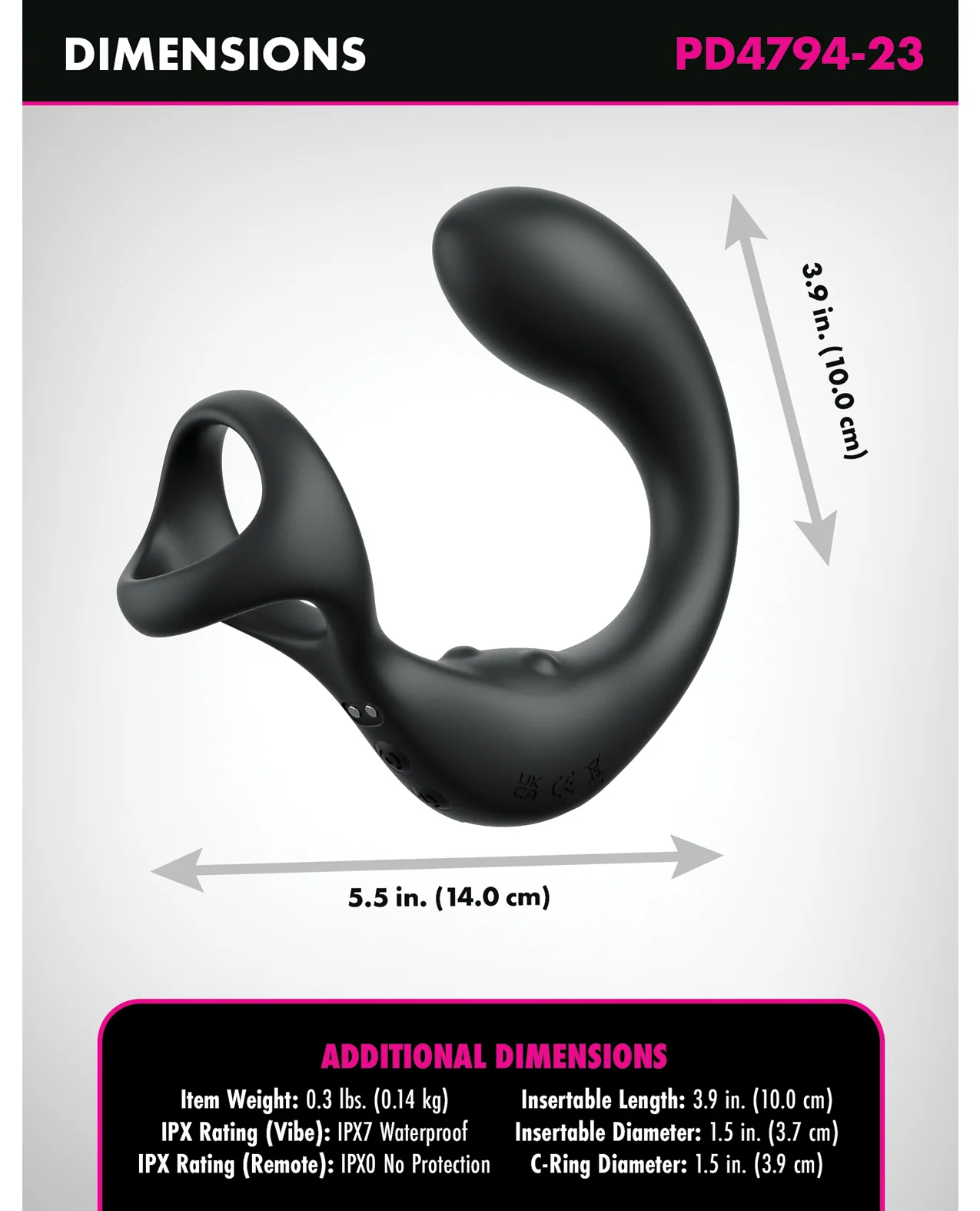 Anal Fantasy Elite Ass-Gasm Taint-Alizer P-Spot Vibrator - Black - Image 4