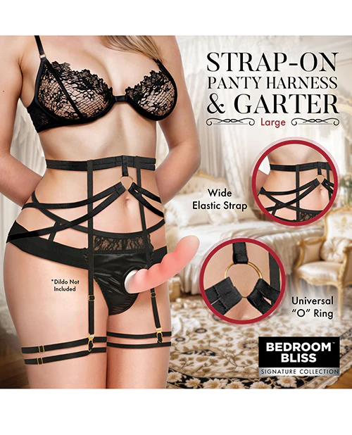 Bedroom Bliss Belle Strap-On Panty Harness & Garter - Image 4