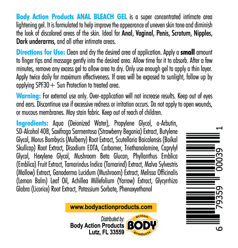Body Action Anal Bleach Gel - Image 5