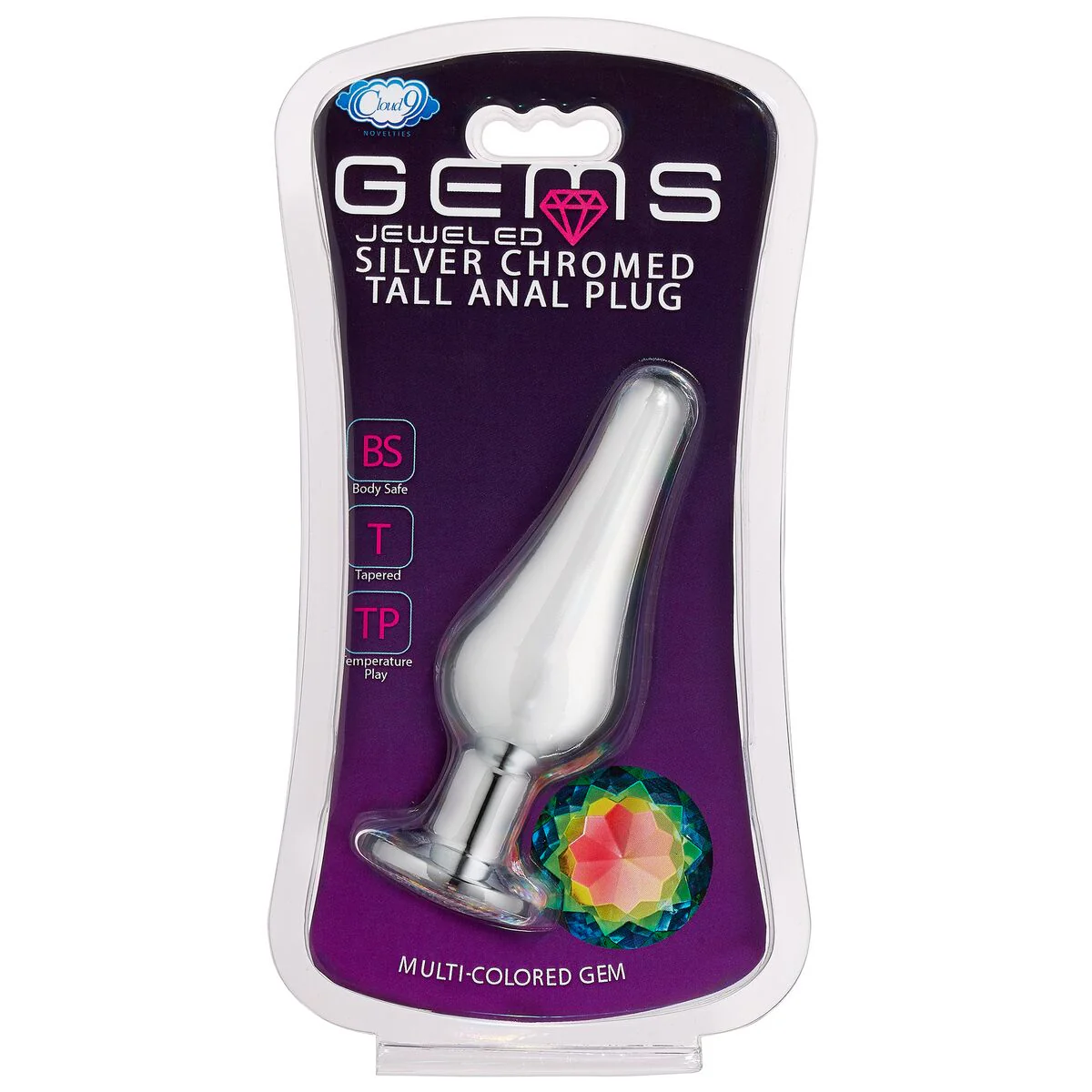 Cloud 9 gems silver chromed tall anal plug - Image 4
