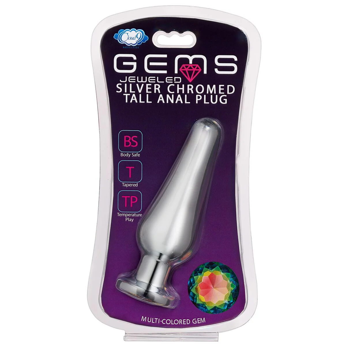 Cloud 9 gems silver chromed tall anal plug - Image 8