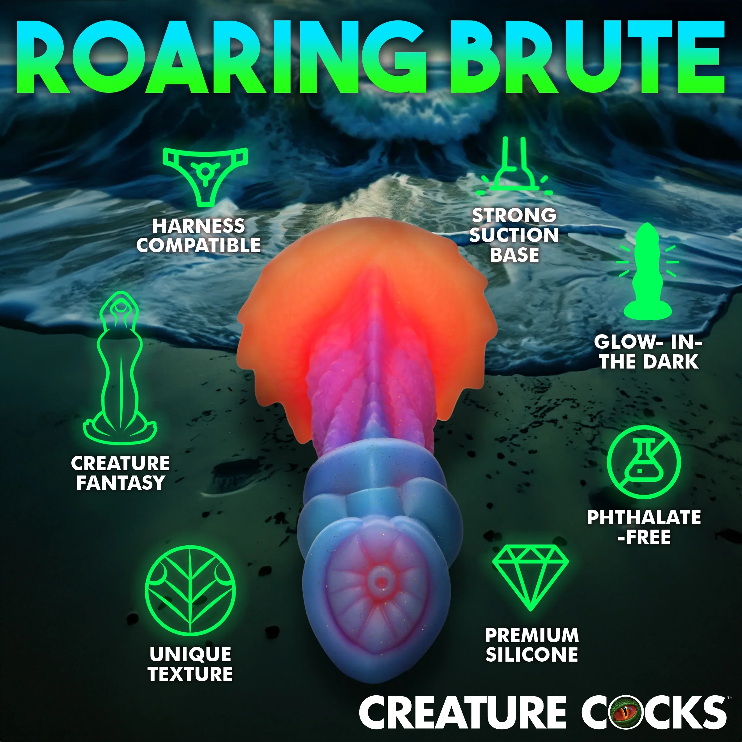 Creature Cocks Glow-in-the-Dark Aqua-Cock - Image 4