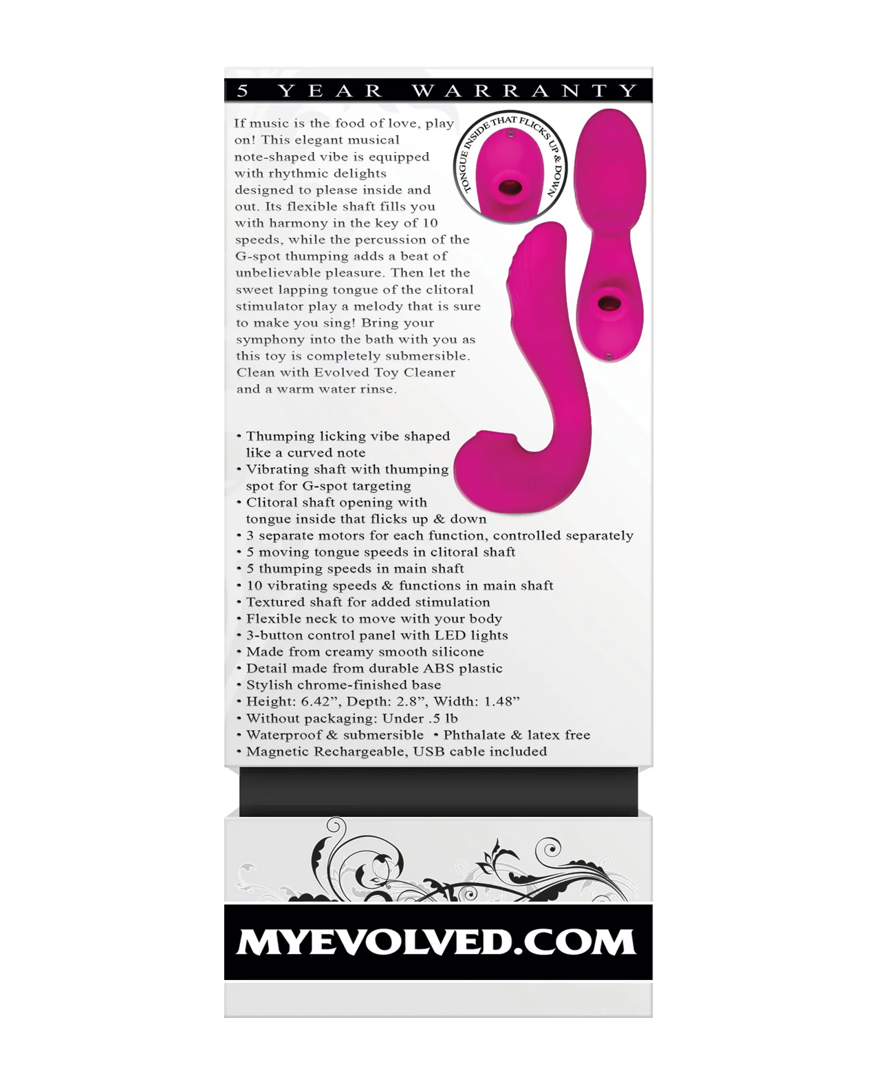Evolved The Note Thumping Licking Vibe - Pink - Image 2