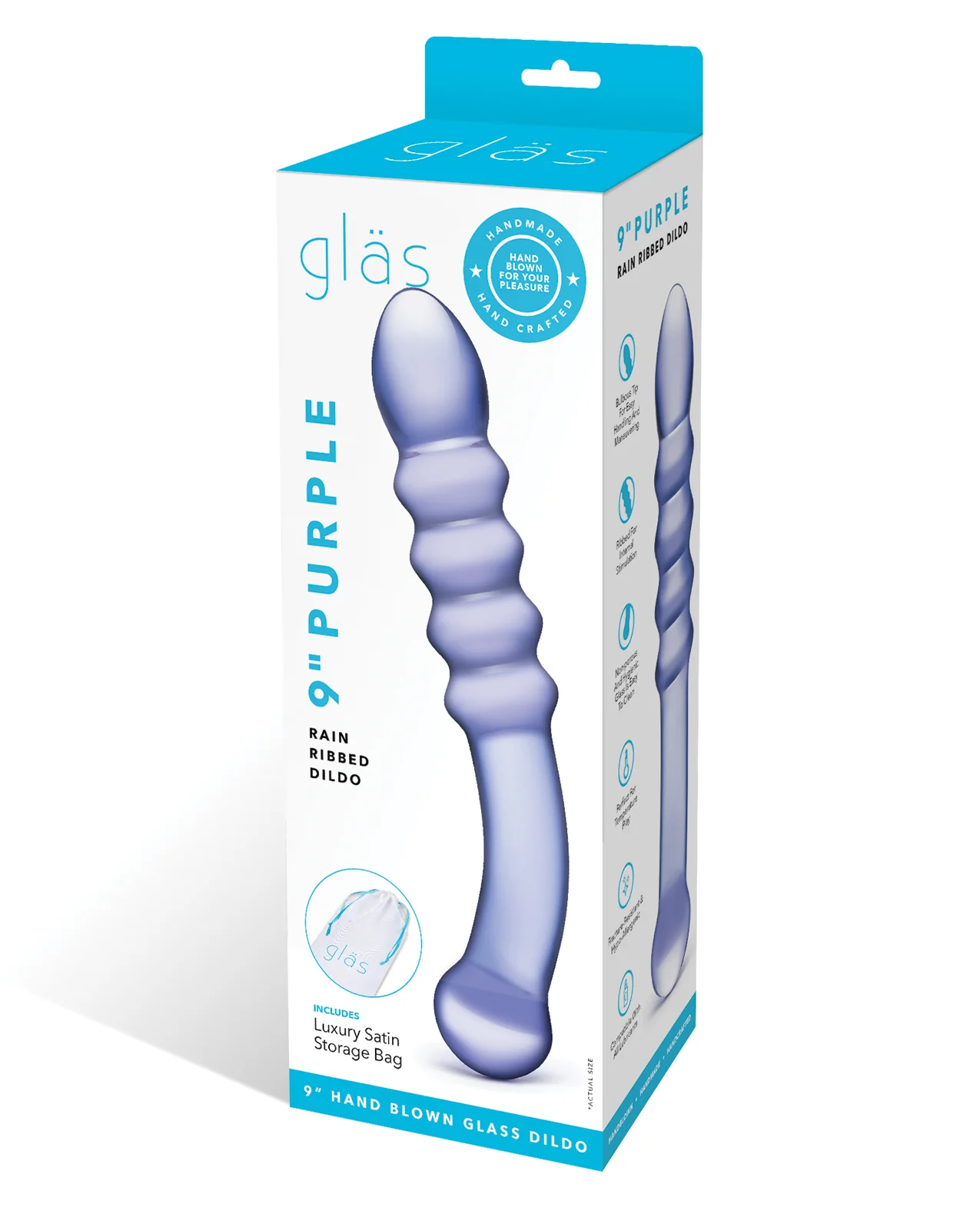 Glas Purple Rain Ribbed Glass Dildo - Image 2