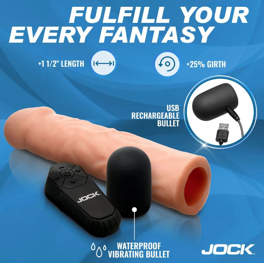 Jock enhancers 1.5in realistic penis extension vibrating light - Image 2