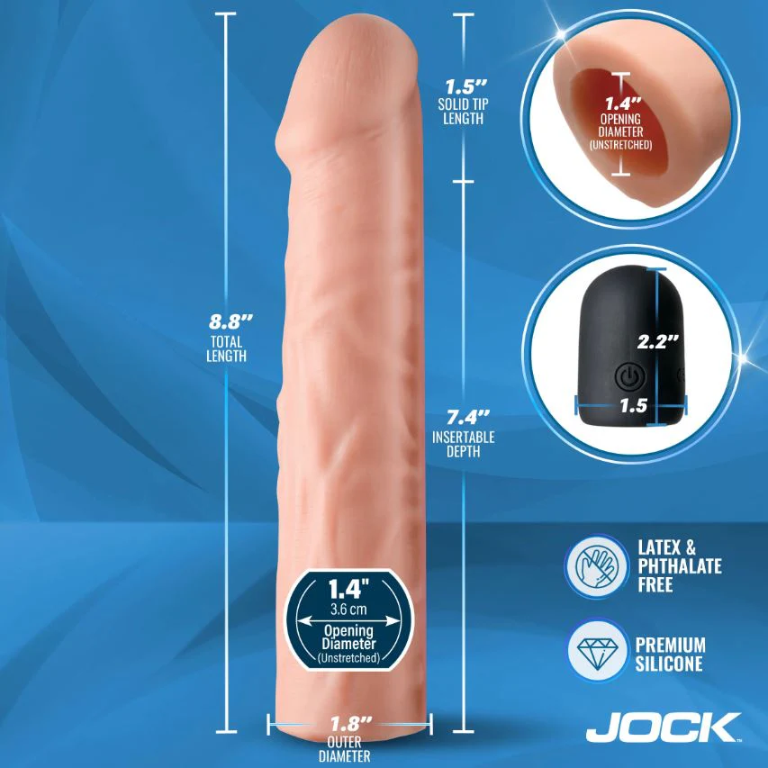 Jock enhancers 1.5in realistic penis extension vibrating light - Image 3