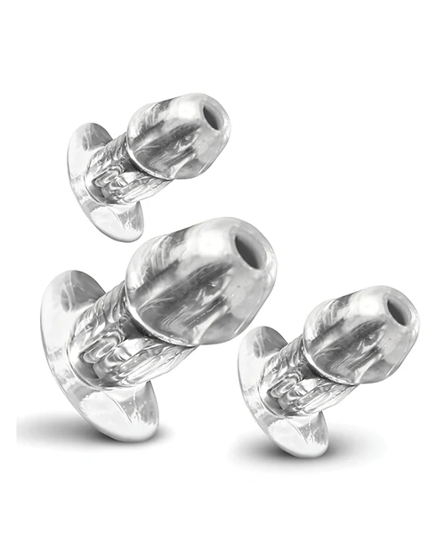 Master Series - Dicked Clear Hollow Anal Plug Set - Image 5