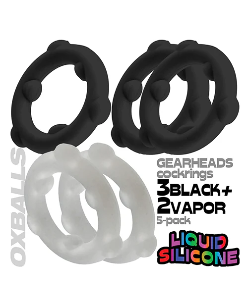 Oxballs Gearheads 5 Pack Spinner Rings - Blue/Black - Image 2