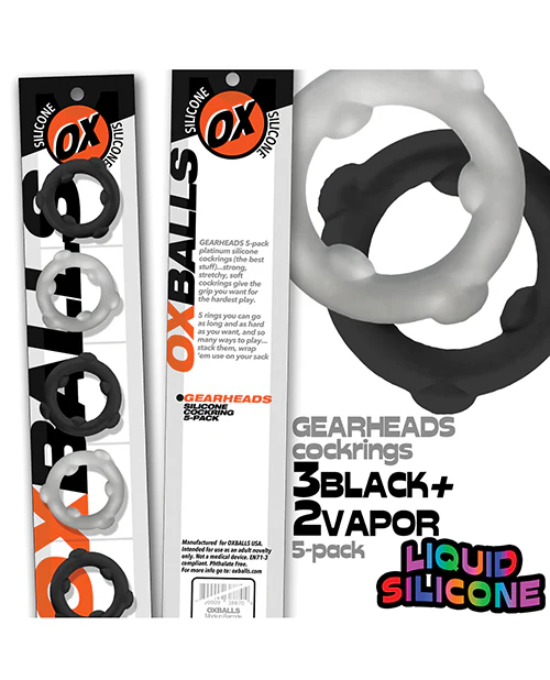 Oxballs Gearheads 5 Pack Spinner Rings - Blue/Black - Image 3