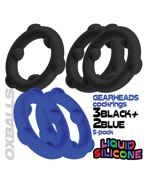 Oxballs Gearheads 5 Pack Spinner Rings - Blue/Black - Image 6