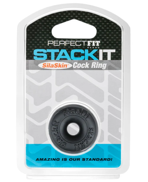 Perfect Fit Stackit Cock Ring - Black - Image 7