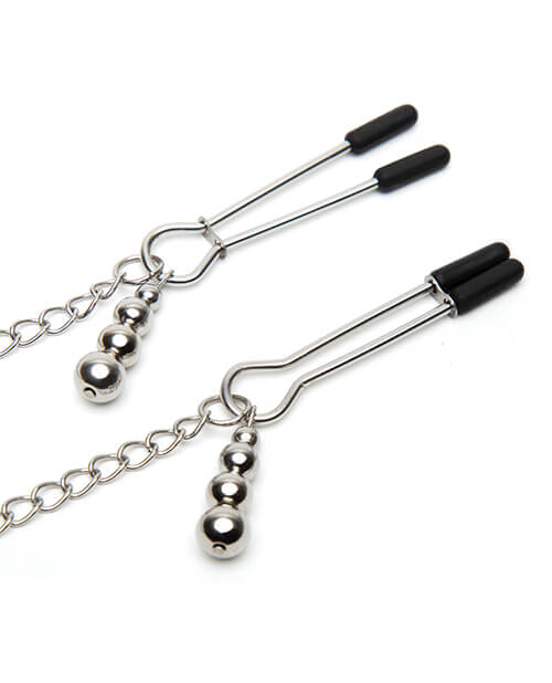 "Play Nice" Satin Collar with Nipple Clamps - Image 2