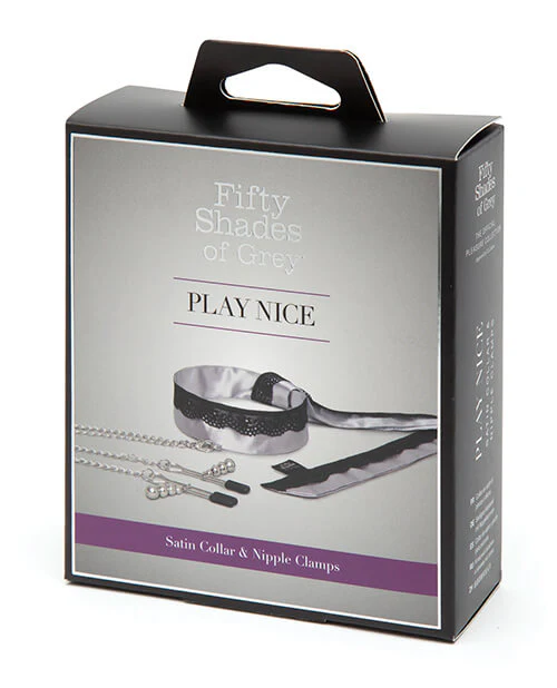 "Play Nice" Satin Collar with Nipple Clamps - Image 5