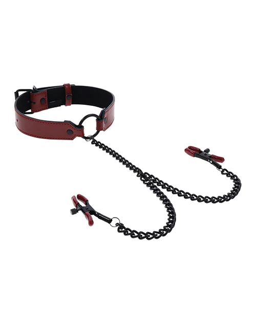 Saffron Collar with Chain Nipple Clamps - Image 2