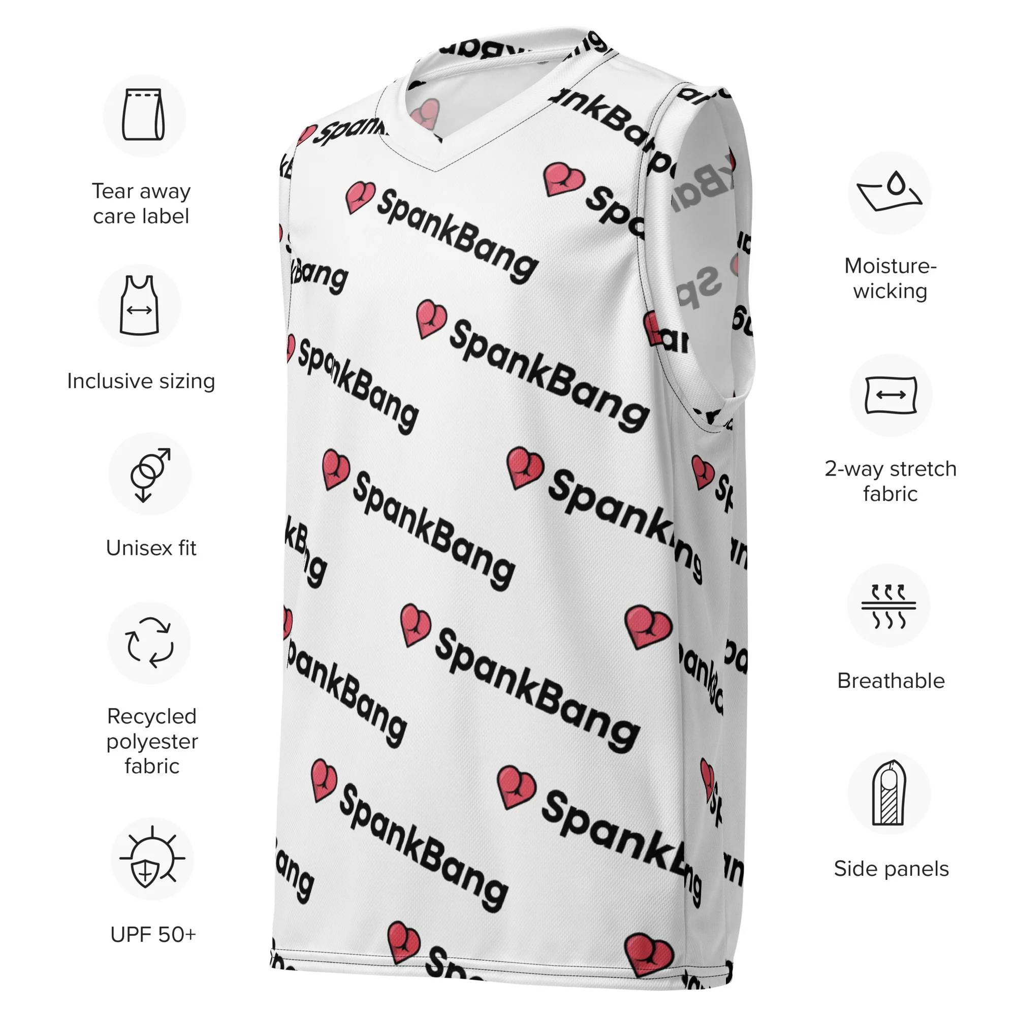 Spankbang - Recycled unisex basketball jersey - Image 3