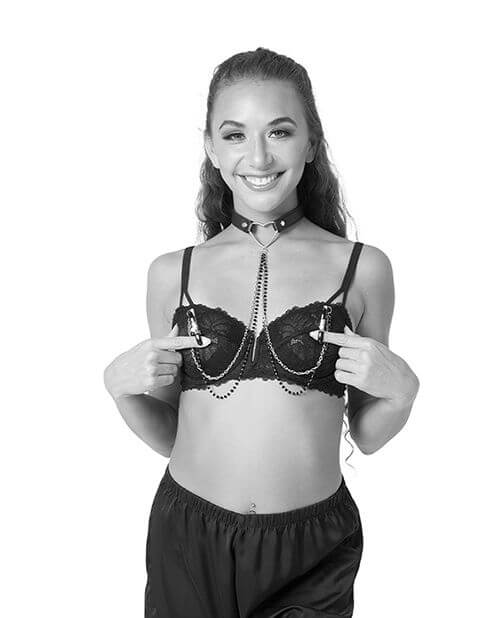 Sportsheets Sex & Mischief Amor Collar with Nipple Clamps - Image 2