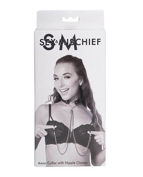 Sportsheets Sex & Mischief Amor Collar with Nipple Clamps - Image 4