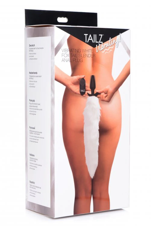 Tailz Vibrating White Fox Tail - Image 6