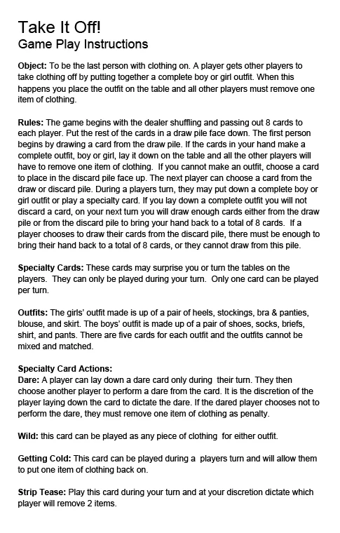 Take It Off: The Stripping Card Game - Image 3