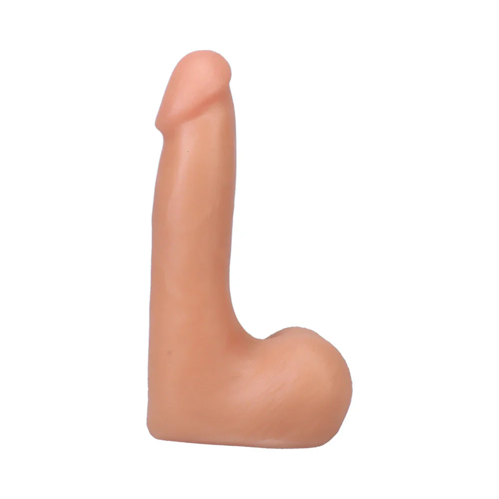 The Realistic Cock 5 in. ULTRASKYN Vac-U-Lock Dildo with Balls Vanilla - Image 4