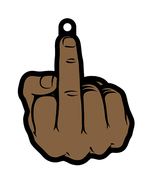 Wood Rocket Middle Finger Brown Air Freshener - Image 3